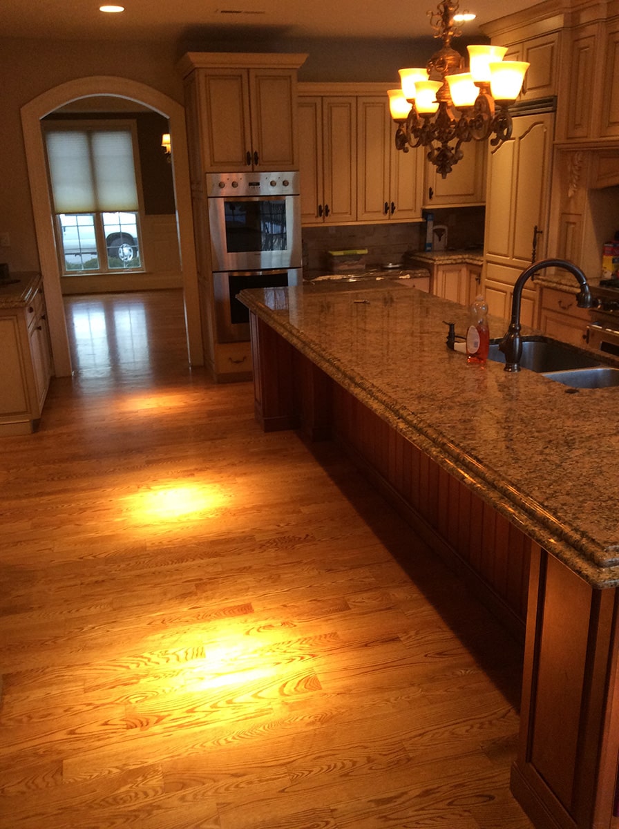 kitchen with new wood floor